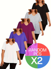 Women's Casual Sport T-Shirts 2 Pack, Lightweight, Breathable, Comfortable