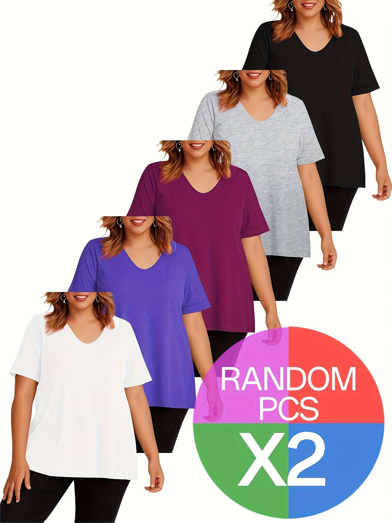 Women's Casual Sport T-Shirts 2 Pack, Lightweight, Breathable, Comfortable