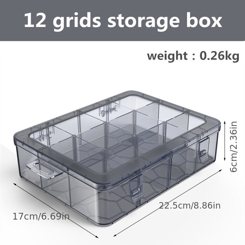 Adjustable Storage Container for Jewelry Electronics Components Plastic Box with Grids