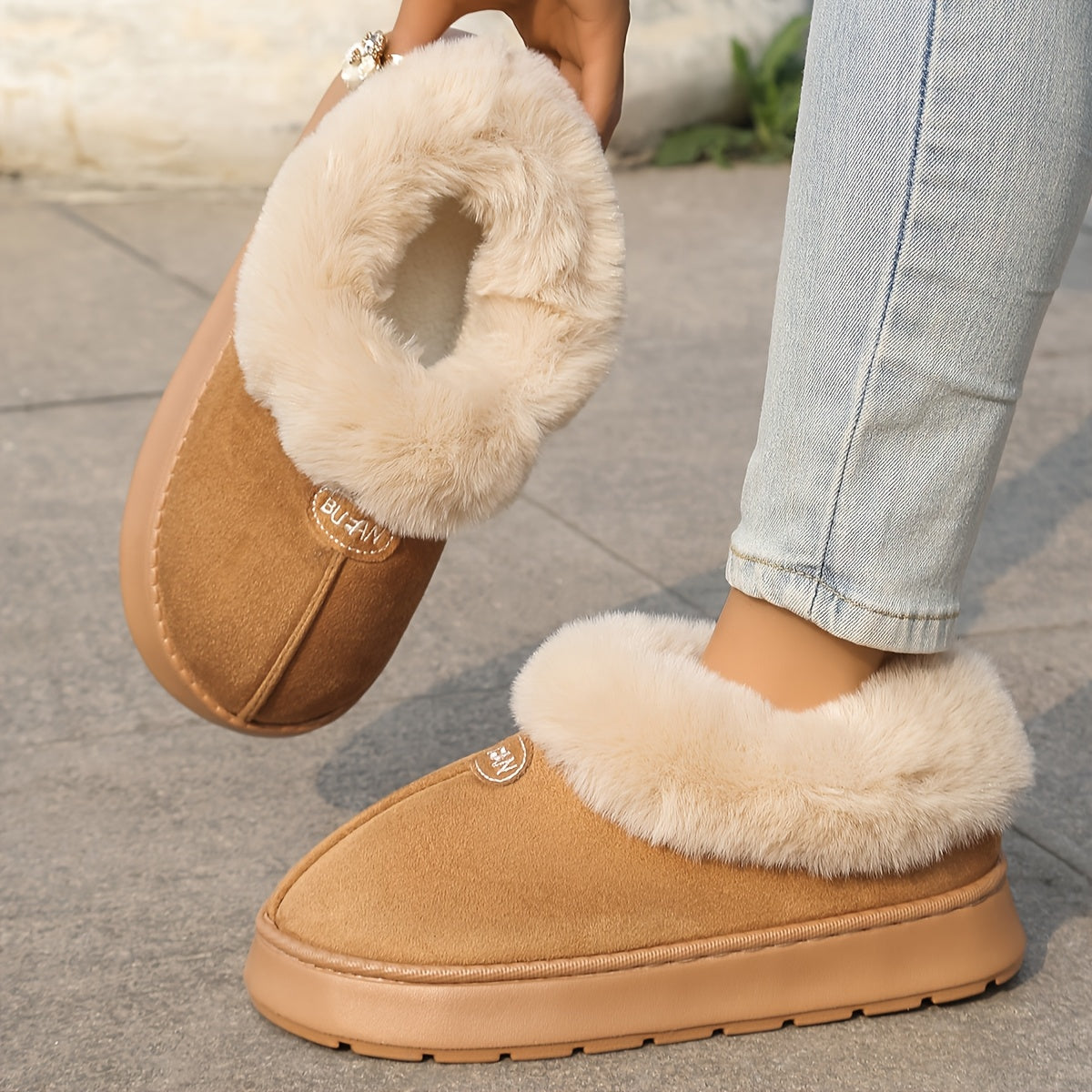 Женские зимние сапоги на fleece-утеплителе, однотонные, повседневные, водонепроницаемые, зимняя обувь