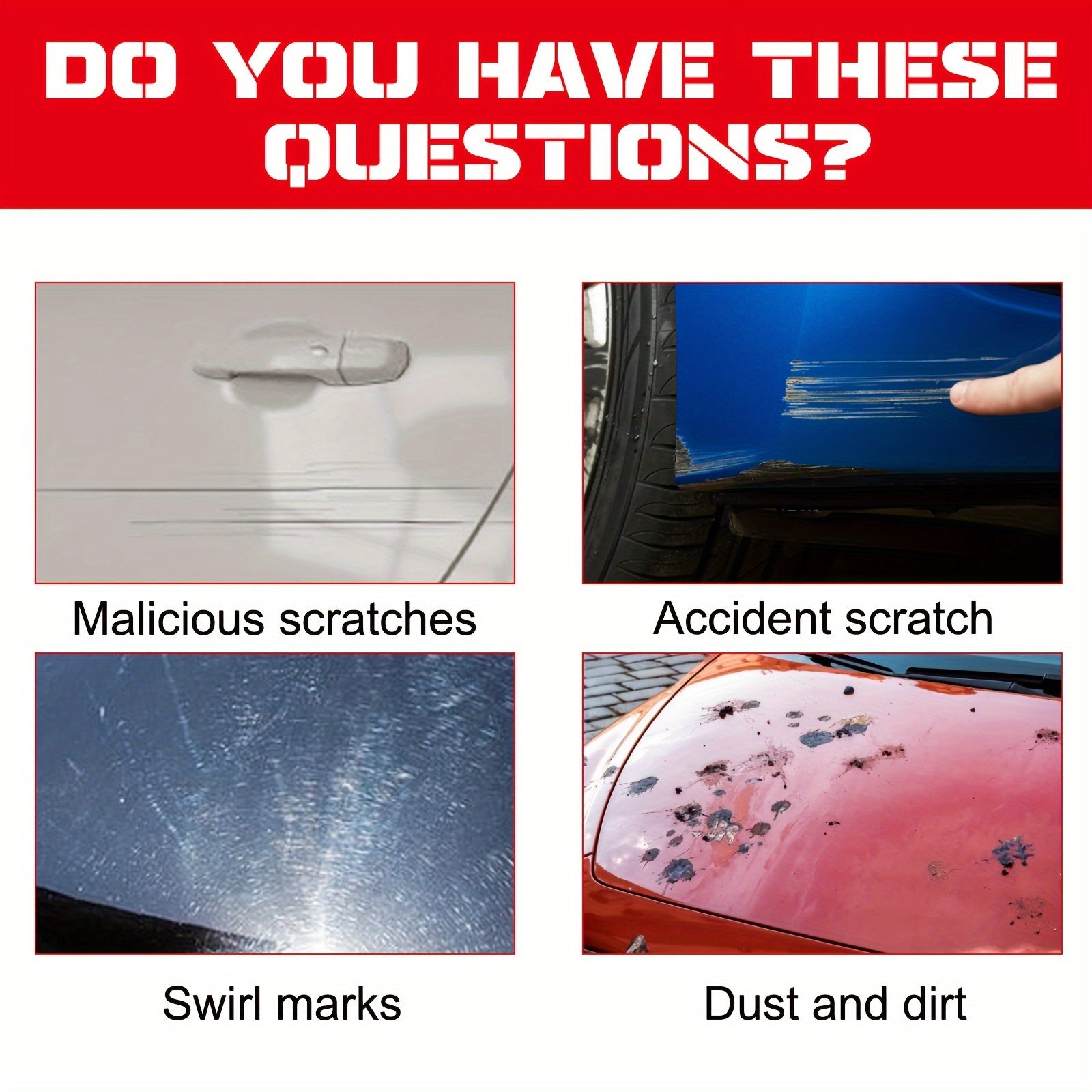 Kit de cera para eliminar arañazos y remolinos en el coche para daños menores, fácil de colocar, que restaura el brillo