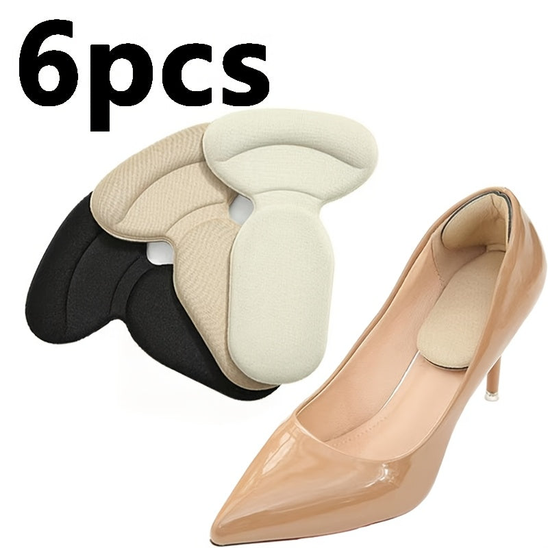 Women Heel Cushion Inserts 6 Pack Self-Adhesive Black Beige Comfort