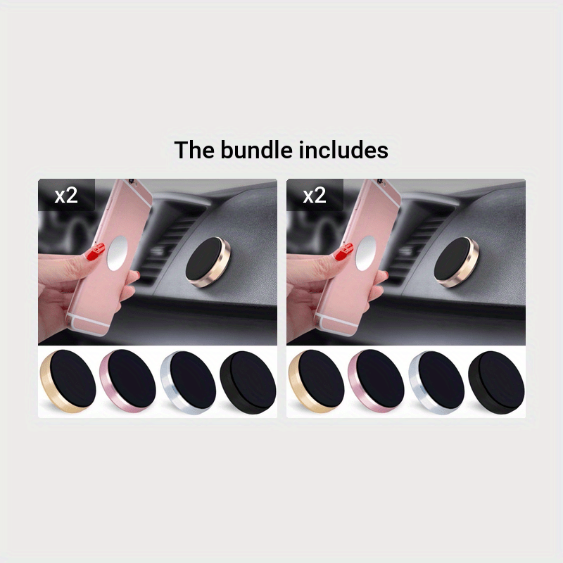 Universal Magnetic Car Phone Holder - Compact Phone Mount for GPS and Mobile Phones