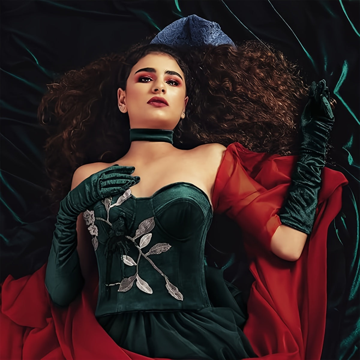 Long Opera Gloves for Women 1 Pair Elbow Length Velvet Costume Evening Dress