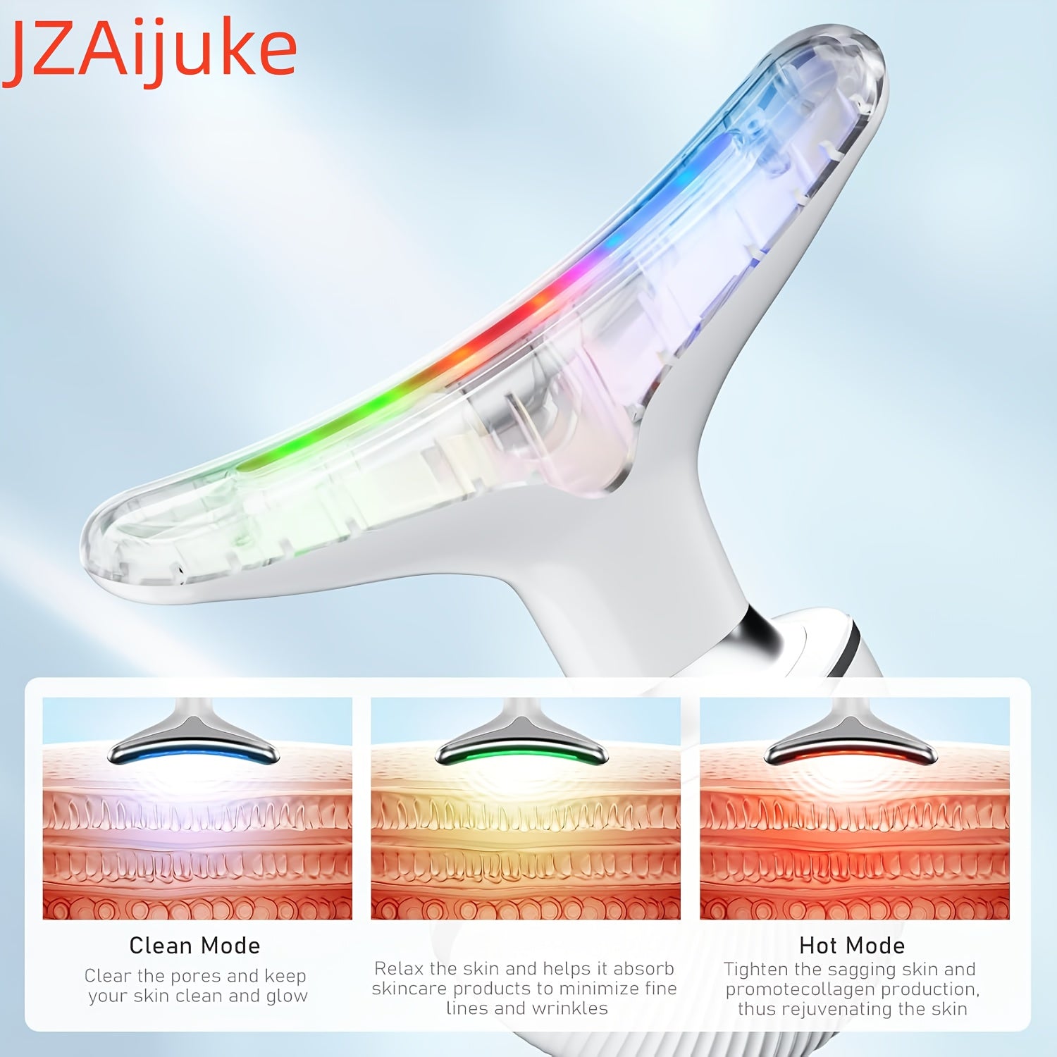 Facial and Neck Massager USB Rechargeable 500mAh Lithium Battery Skin Elasticity Wrinkle Reduction