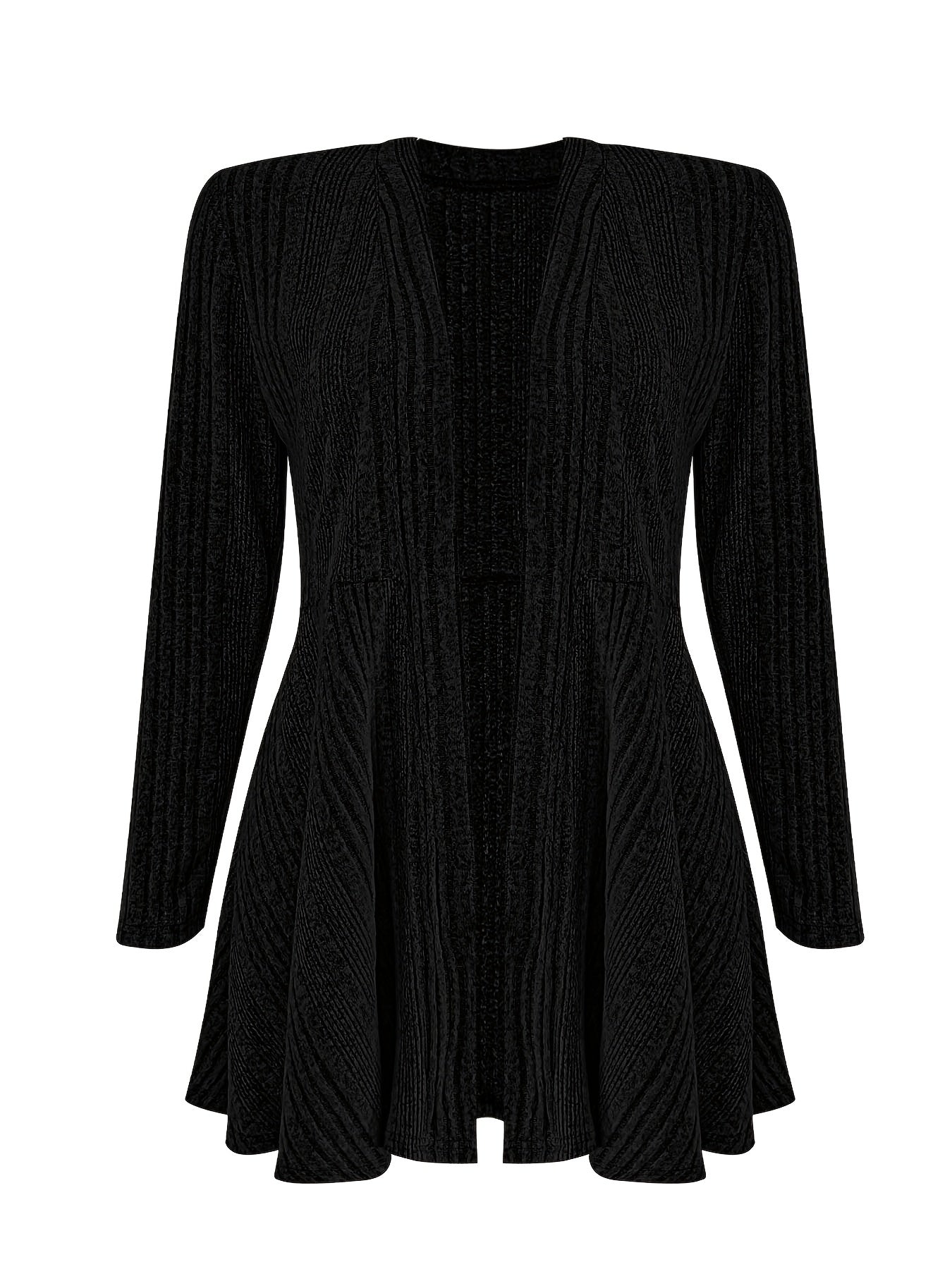 Women's Knit Cardigan Long Sleeve Open Front Solid Spring Fall