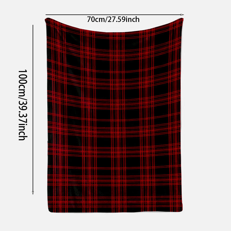Red and Black Plaid Throw Blanket for Couch Bed and Office Use