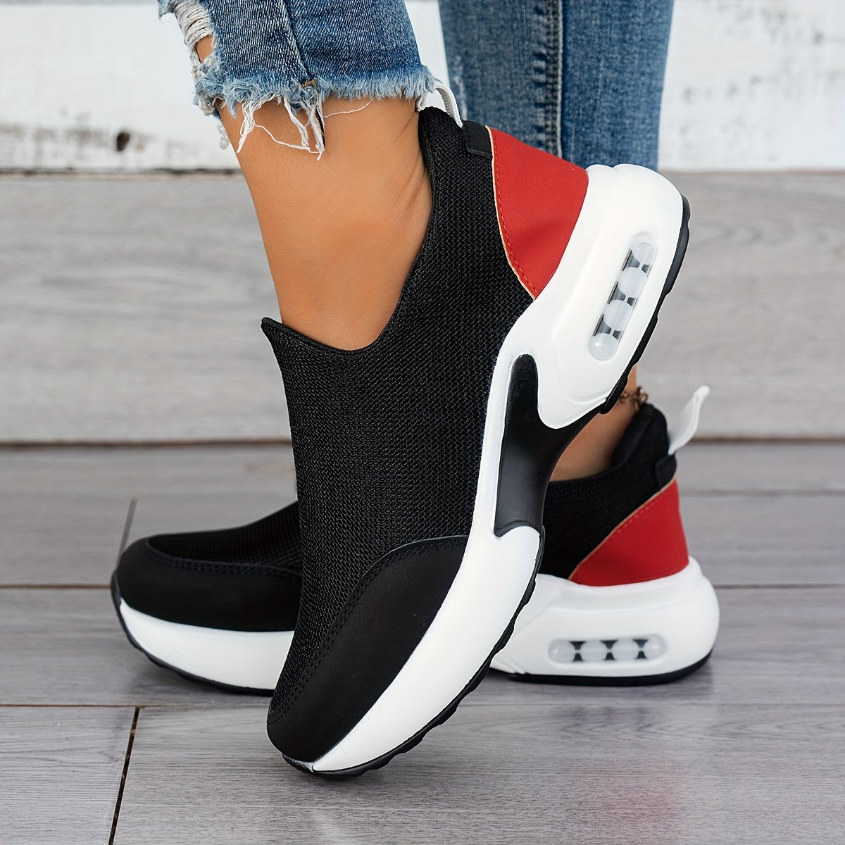 Zapatillas de running transpirables para mujer con suela de PU antideslizante