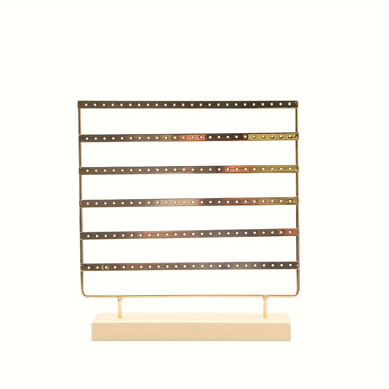 Шестиярусная витрина для серег с металлическим держателем и деревянной основой