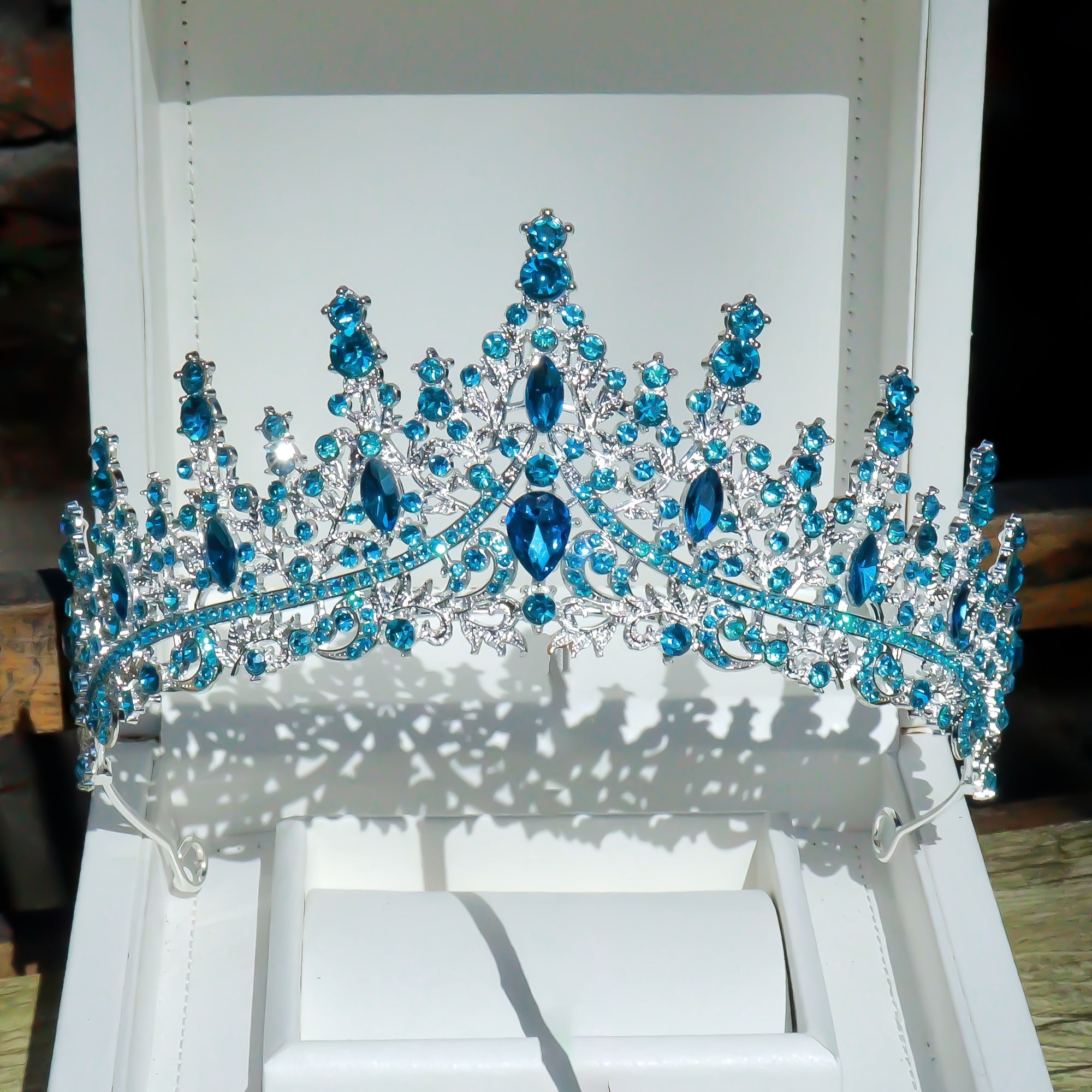 Bohemian Leaf Print Bridal Tiara with Rhinestones Alloy Wedding Hair Accessory