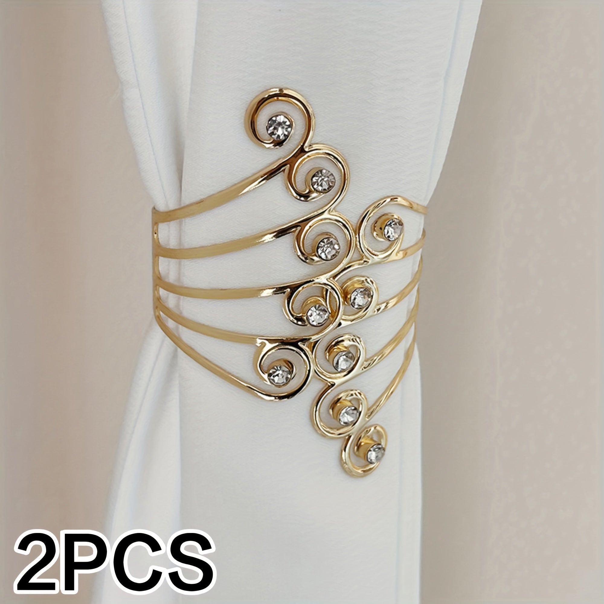 Luxury Metal Gold Silver Wing Rhinestone Curtain Tiebacks Adjustable Skeleton Clasps