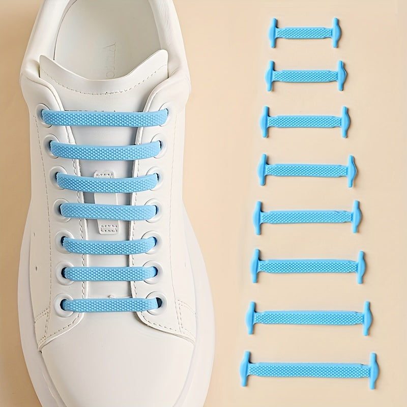 16 Pcs Silicone No Tie Shoelaces Adjustable Durable Easy to Clean for Sneakers
