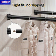 Stainless Steel Tension Shower Curtain Rod Black Extendable for Bathroom Bedroom Balcony