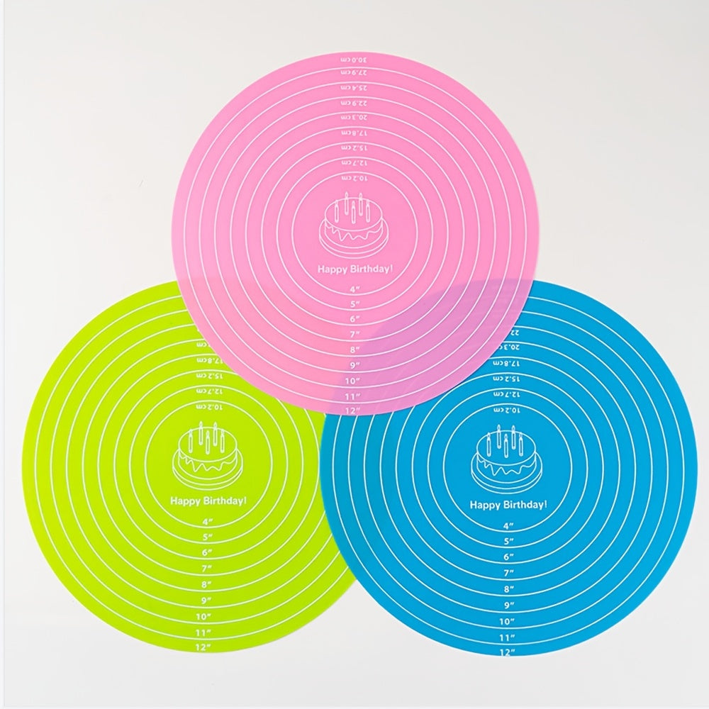 Round Silicone Cake Turntable Mat 29.97cm Non-Stick Non-Slip Baking and Heat Insulation Mat