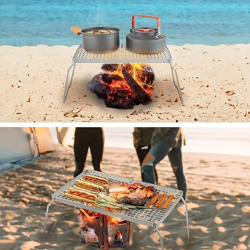 Extra Large Folding Stainless Steel Grill for Camping and BBQs