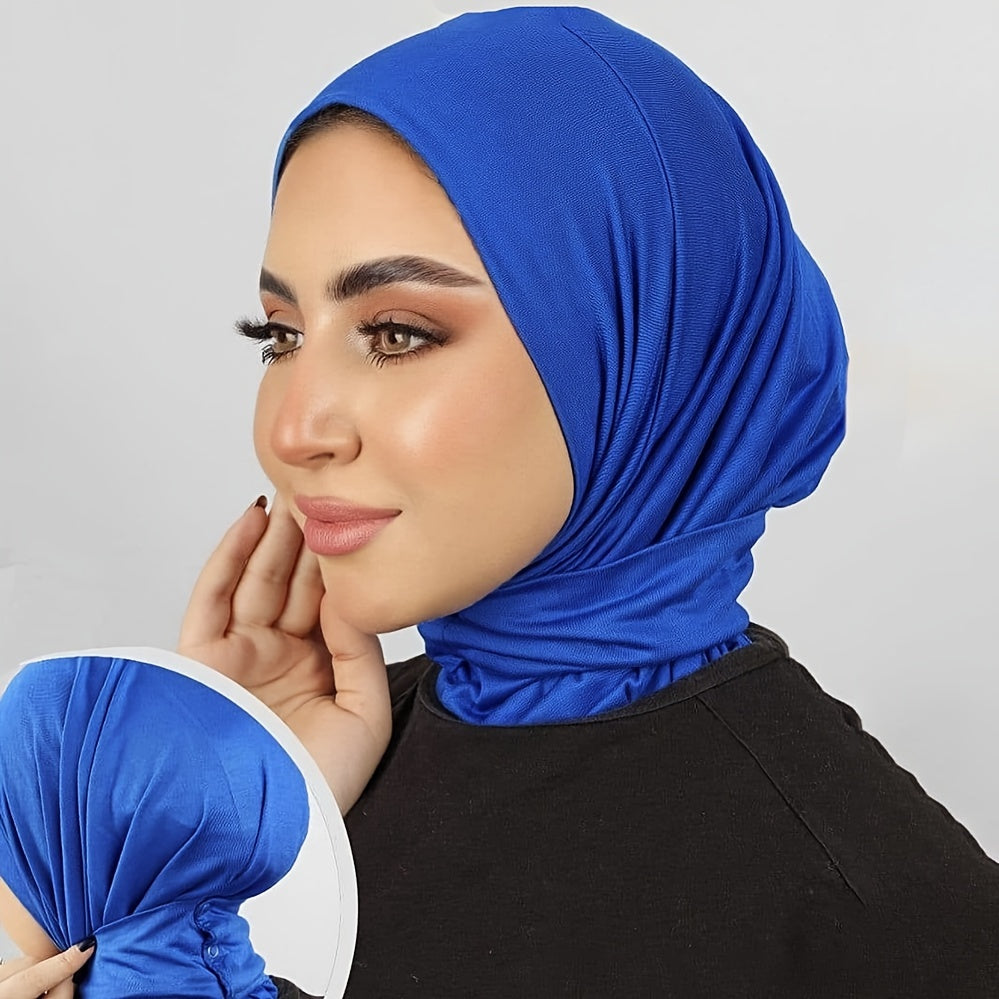 Modest Hijabs Elastic Full Coverage Shawl Headscarf Ramadan Muslim Ladies Neck Prayer Wrap