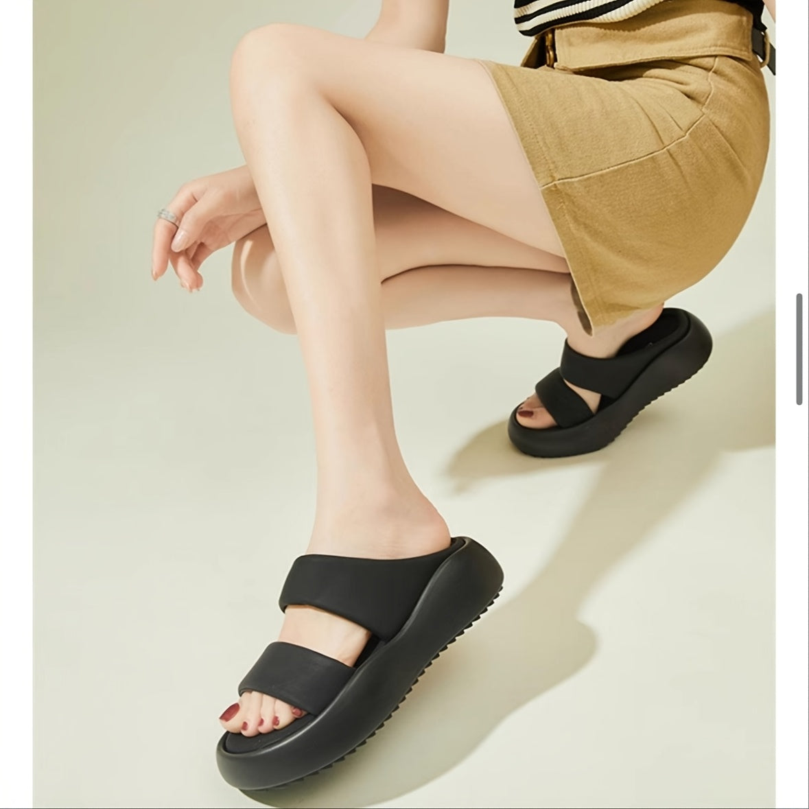 Women's Summer EVA Slippers Open Toe Slip-On Flat Casual Shoes