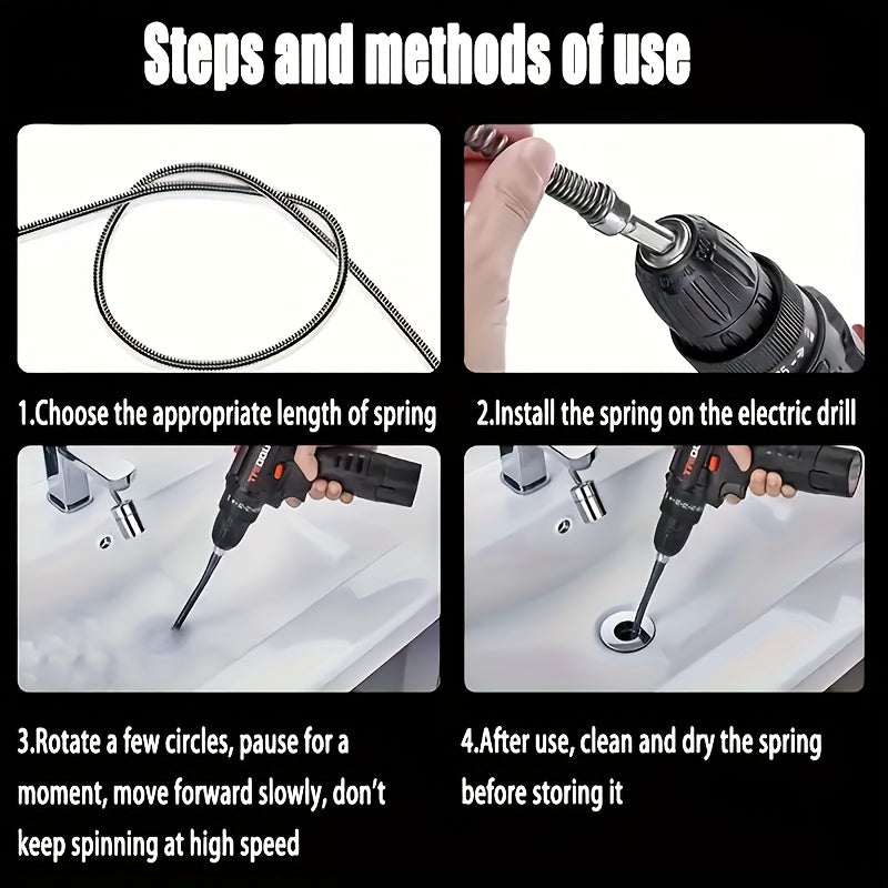 Electric Drain Cleaning Spring Tube Accessory Durable Metal Clog Remover