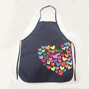 Unisex Colorful Heart Print Kitchen Apron Polyester Adjustable Pocket