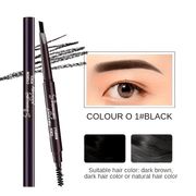 Lápiz de cejas para mujer con doble punta triangular y cepillo para dar forma fácil