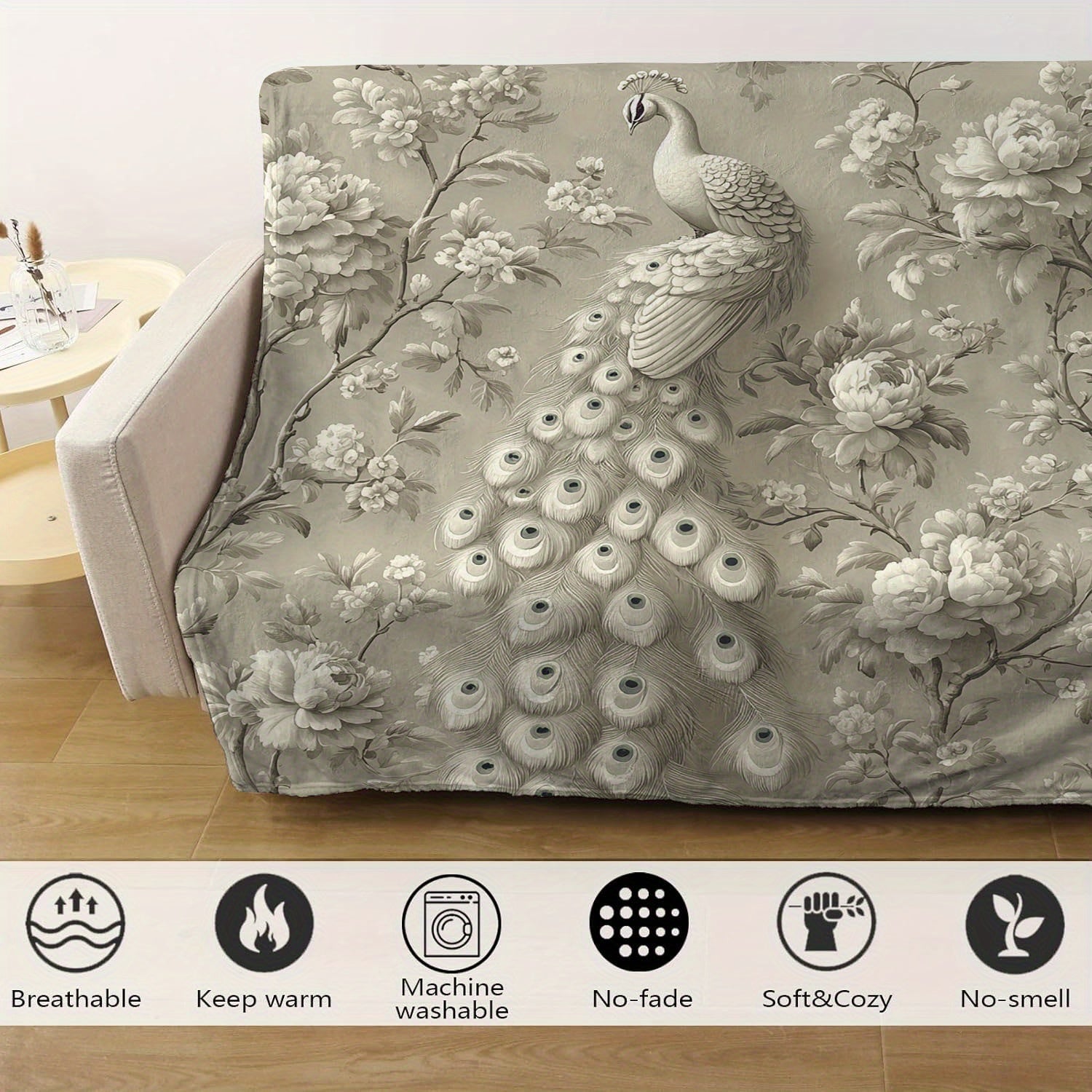 Flannel Throw Blanket Digital Print Art Hypoallergenic Polyester for All Seasons