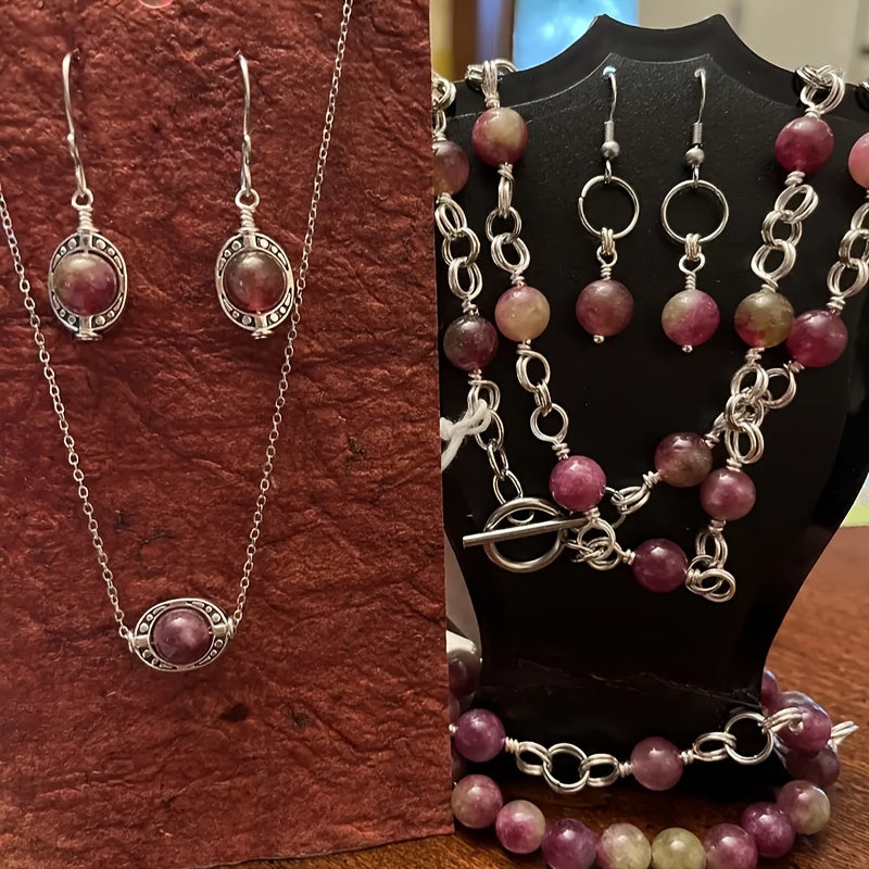 Cuentas de cristal de turmalina de sandía natural de 6-10 mm para hacer joyería