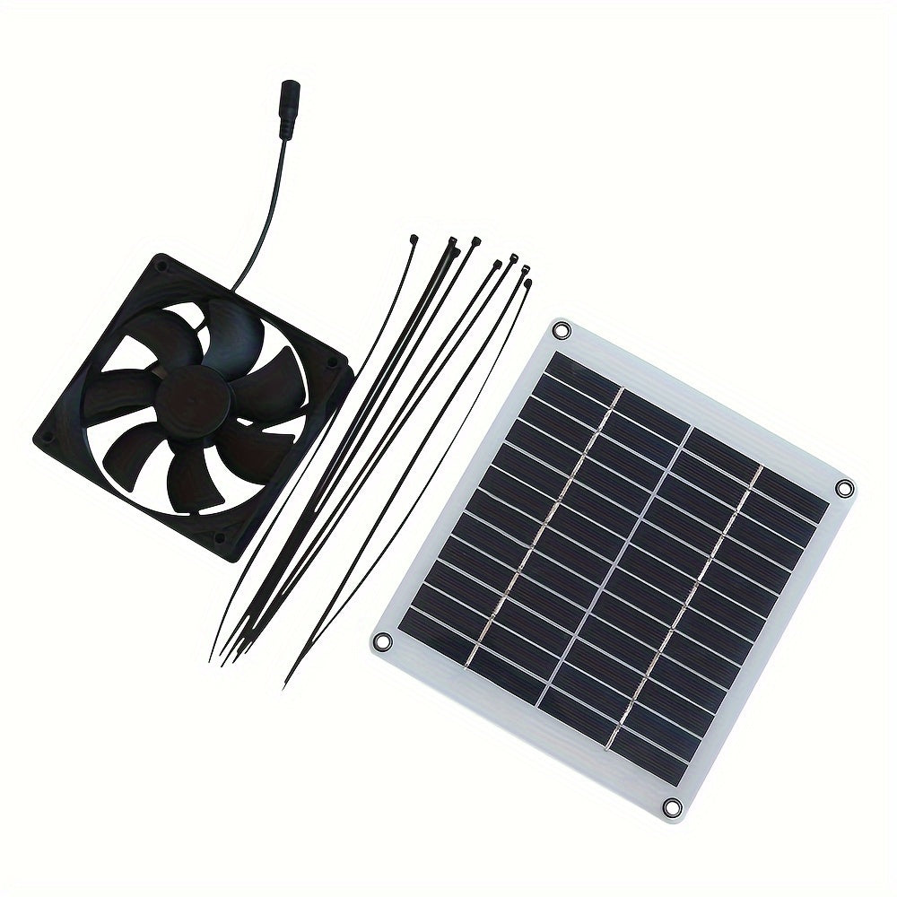 Quyosh paneli ventilyatori 50W qora, yuqori tezlikda issiqxona va qushxonalar uchun ventilyatsiya