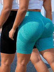 Women's Plus Size Seamless High Waisted Sports Shorts Sets 2 Pack