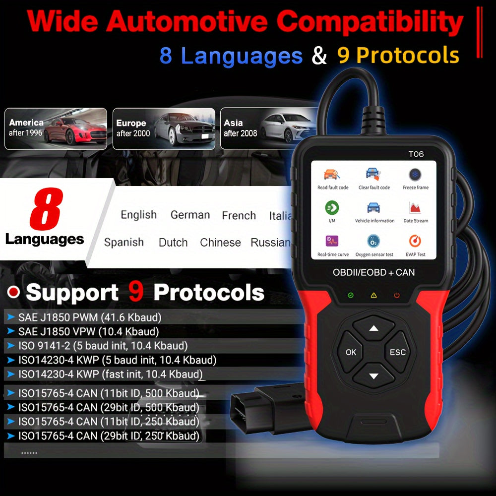 Herramienta de escáner de diagnóstico OBD2 CAN, lector de códigos de motor USB, función de reinicio para autos posteriores a 1996