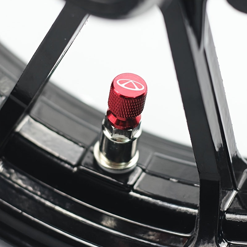 4 Pack 12mm Metal Wheel Valve Stem Caps Dustproof Leakproof Rubber Ring