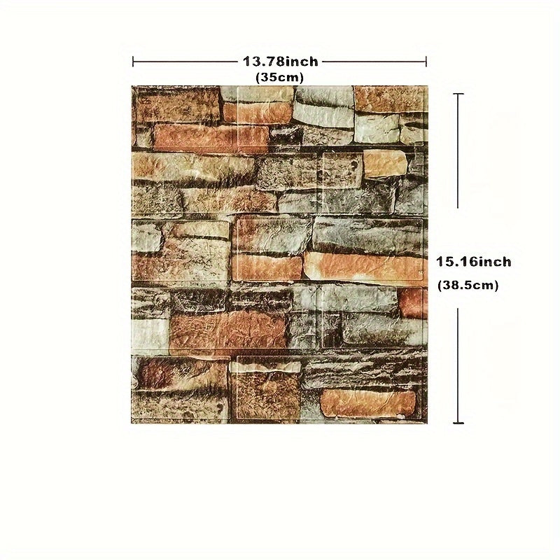 20/40pcs 3D Brick Foam Wall Stickers Waterproof Peel and Stick Tiles for Kitchen Bathroom Living Room Hallway