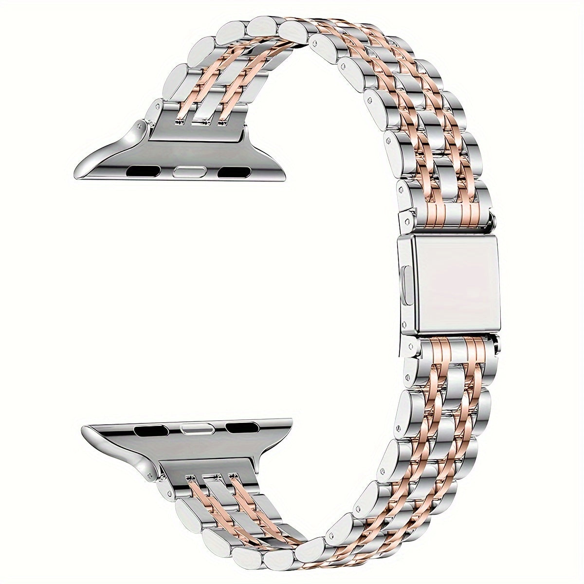 Women's Gold-Plated Stainless Steel Apple Watch Strap Compatible with 38mm to 49mm Series