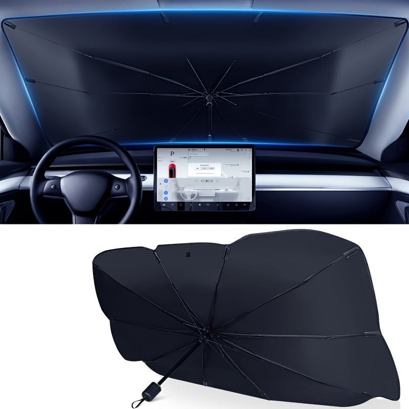 Universal Car Sunshade Foldable Rotating Windshield Sun Protection Black