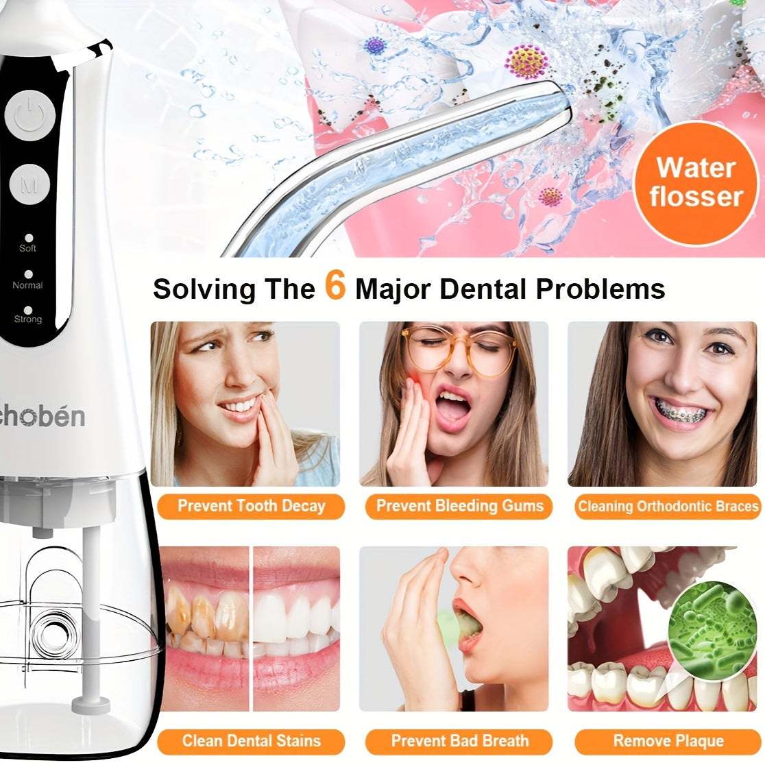 Cordless Dental Water Flosser Portable Rechargeable Oral Irrigator