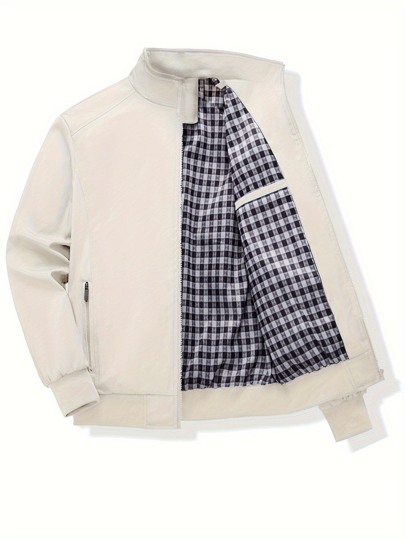 Men's Softshell Jacket with Pockets Zipper Stand Collar for Spring Autumn Outdoor