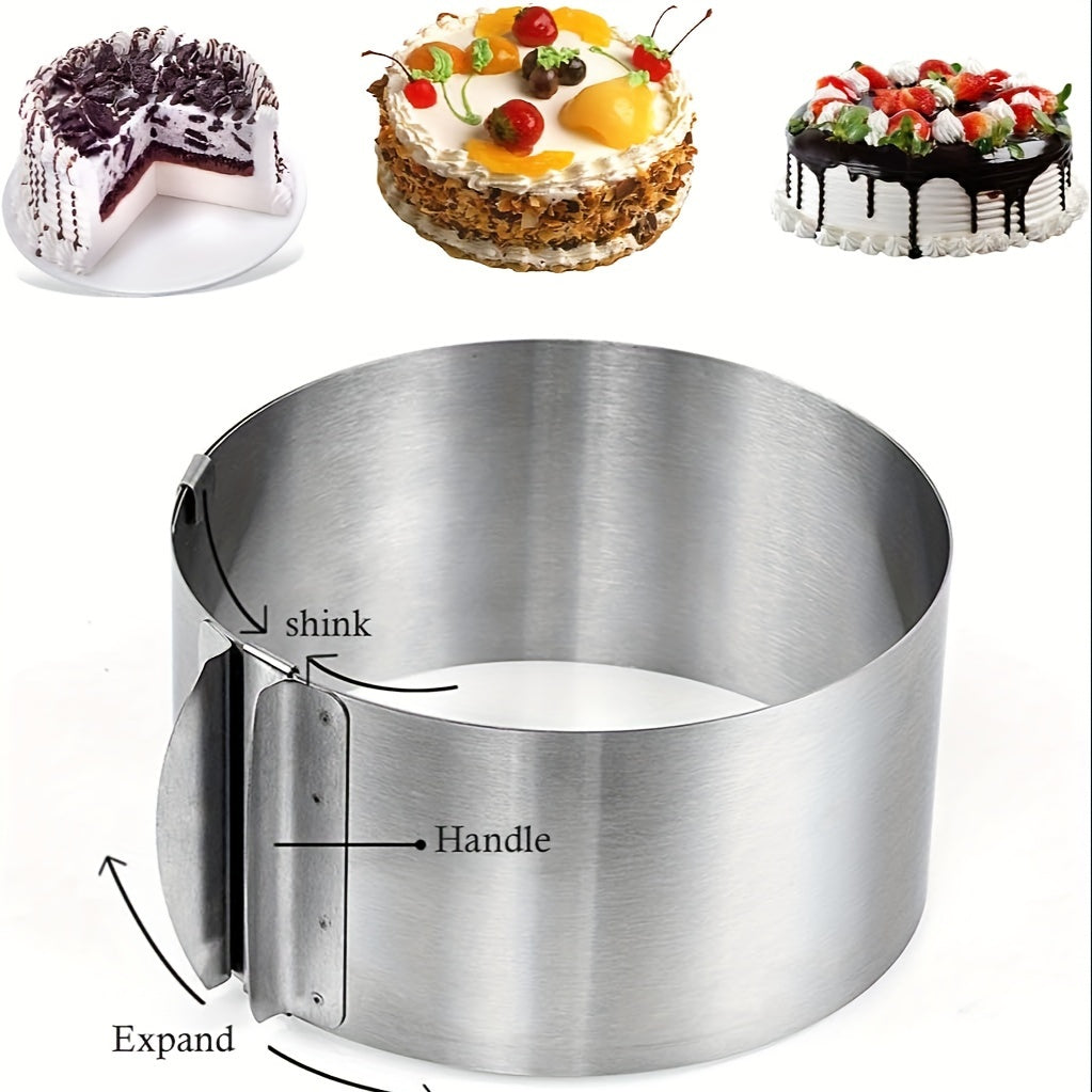 Stainless Steel Cake Mold Ring Set Adjustable 6-30.48cm for Baking and Pastry