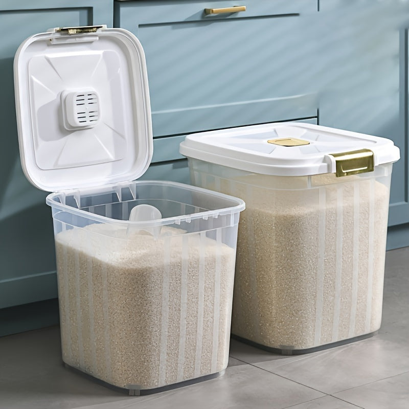Large Airtight Grain Storage Container Waterproof Transparent with White Lid