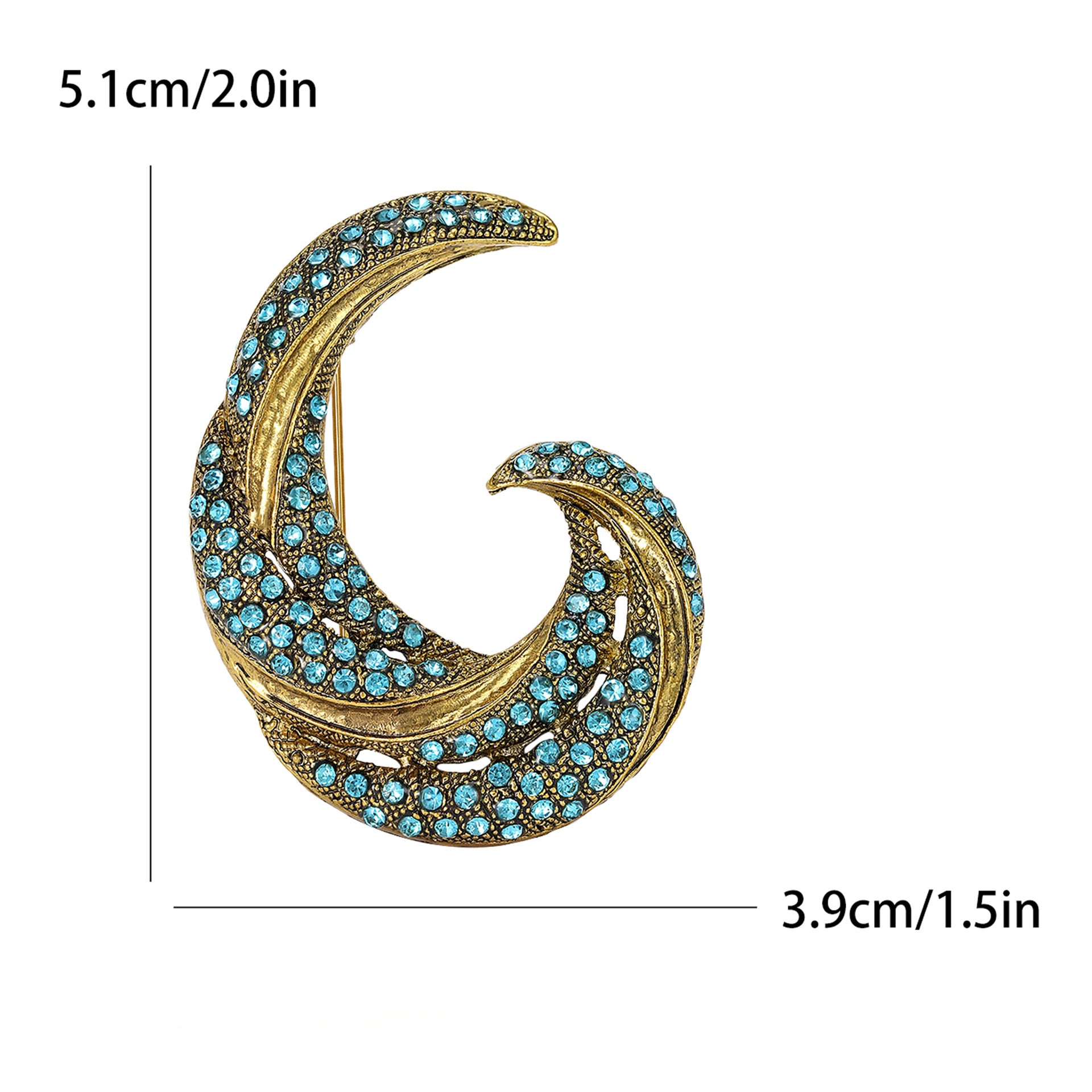 Irregular Shaped Rhinestone Brooch Crystal Badge Pin Luxury Jewelry for Women Men