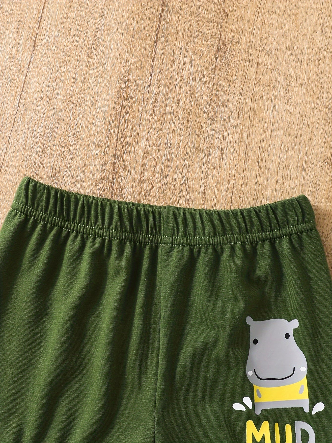 Baby Boy Summer Clothing Set 4 Pieces Cartoon Hippo Tank Top Shorts Toddler