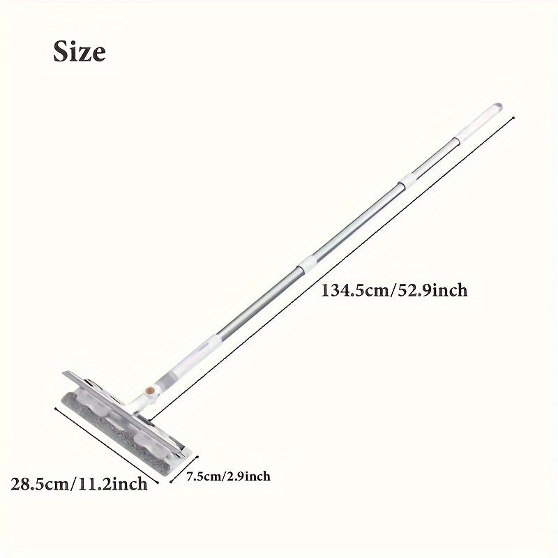Ko'p funksiyali deraza qizg'ich - Buriladigan bosh bilan - Po'lat va plastikdan tayyorlangan, shisha, pol, devor, mebel va tashqi yuzalar uchun ajoyib - Elektr energiyasini talab qilmaydi