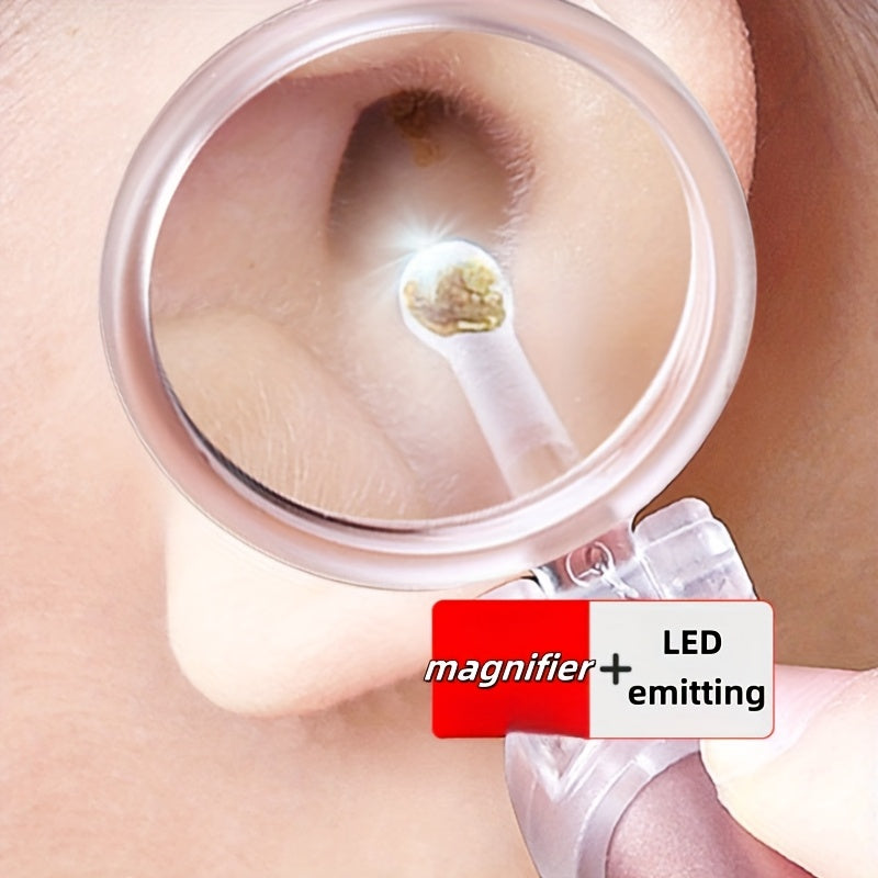 Набор инструментов для чистки ушей из 16 предметов с LED-подсветкой, мягкие ушные ложки для взрослых