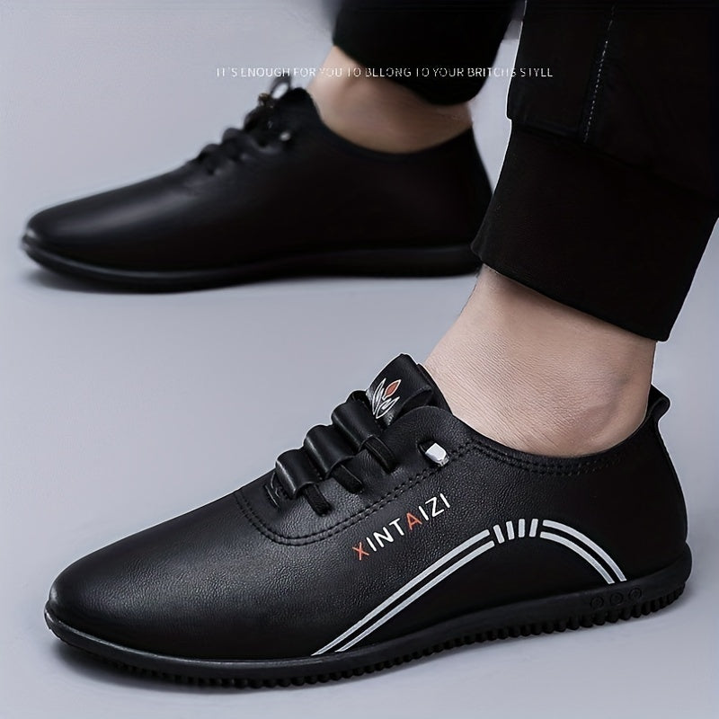 Men's Casual Leather Business Shoes for Formal Occasions Low Top Slip-On Dress Shoes