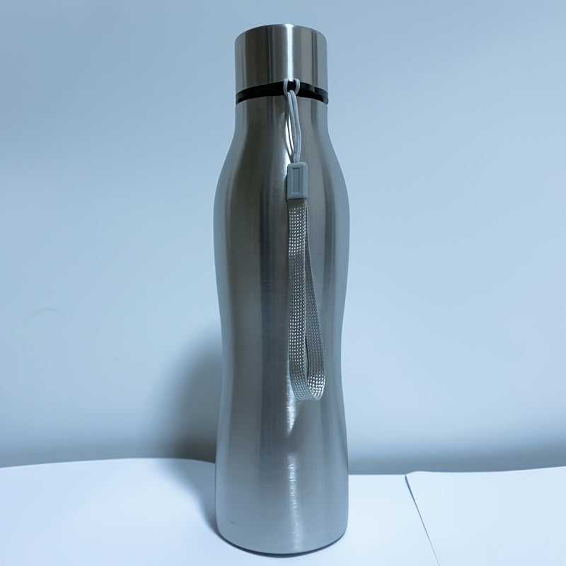 Large Stainless Steel Water Bottle with Leakproof Lid and Wrist Strap