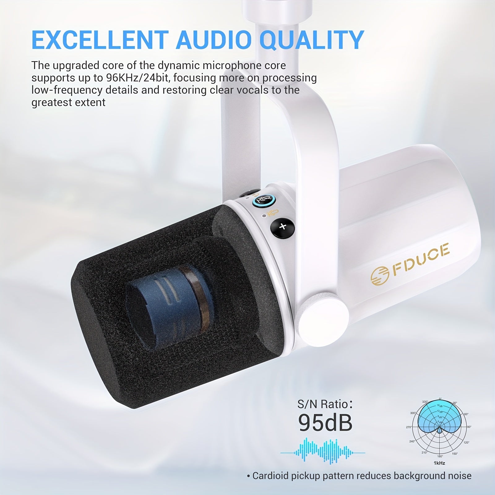 Ультимативный подкастный микрофон: динамический микрофон FDUCE SL40 USB/XLR с встроенной гарнитурой и звукоизоляцией!