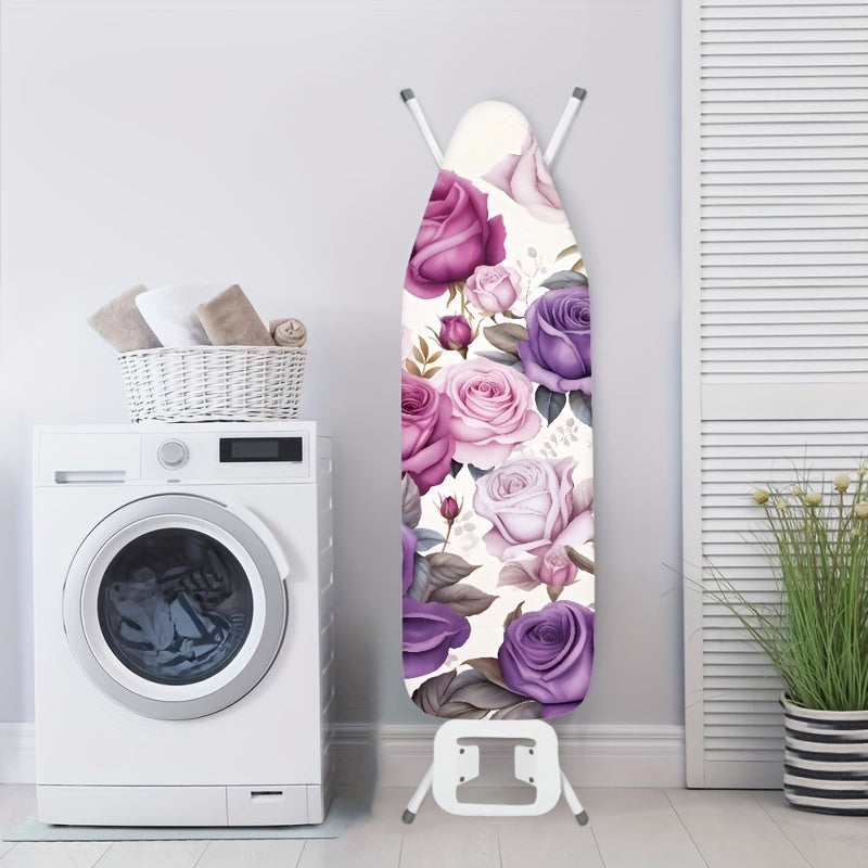 Standard Size Ironing Board Cover and Pad with Floral Design, Heat Reflective, Stain Resistant
