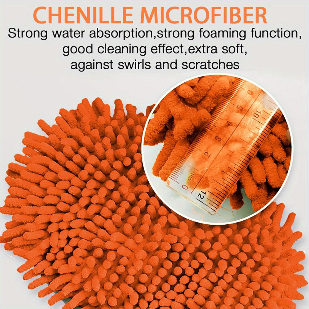 Car Cleaning Kit with Microfiber Brush Mop Mitt Sponge and Duster for Spotless Shine