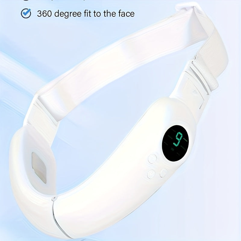 Ovozli masofadan boshqarish, ko'p funksiyali rejimni sozlash, USB orqali zaryadlash, qayta zaryadlanadigan 400mAh litiy polimer batareyasi, teri uchun portativ yuz massajeri bilan oq V-Face go'zallik qurilmasi