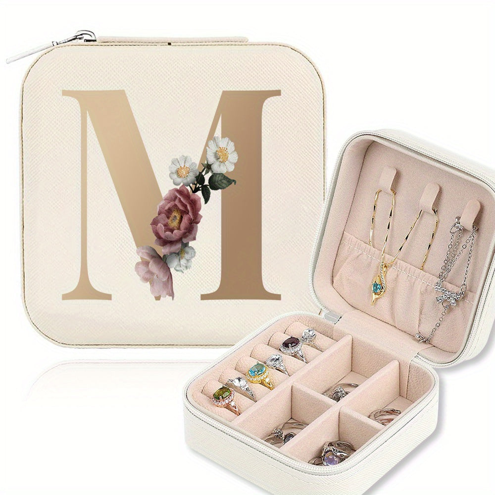 Mini Portable Zipper Jewelry Storage Box for Rings Necklaces and Studs