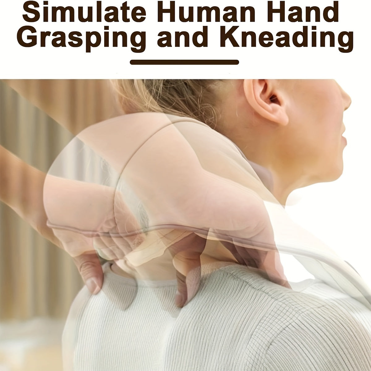 Neck and Shoulder Massager with Heat Rechargeable USB Leather Pain Relief Gift