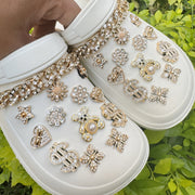 Kids Girl Shoe Charms Set with Chain Diamond Bear Money Durable ABS